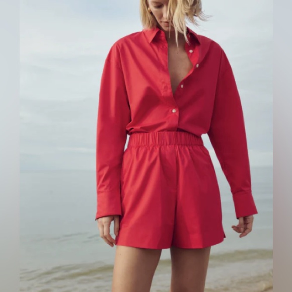 soldout.nyc Cherry Cotton Poplin Everything Shirt & Short Set | M/L